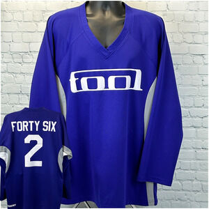 Tool Forty Six & 2 Hockey Jersey T Shirt Aenima Band Long Sleeve Blue XL X-Large
